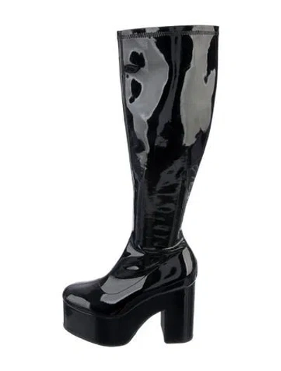 Pre-owned Dries Van Noten Patent Leather Boots In Black