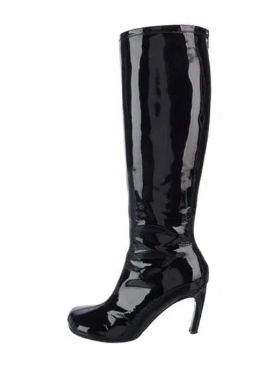 Pre-owned Dries Van Noten Patent Leather Boots In Black
