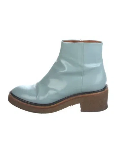 Pre-owned Dries Van Noten Patent Leather Chelsea Boots In Blue