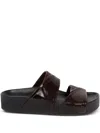 Dries Van Noten Patent-leather Double-strap Sandals In Brown