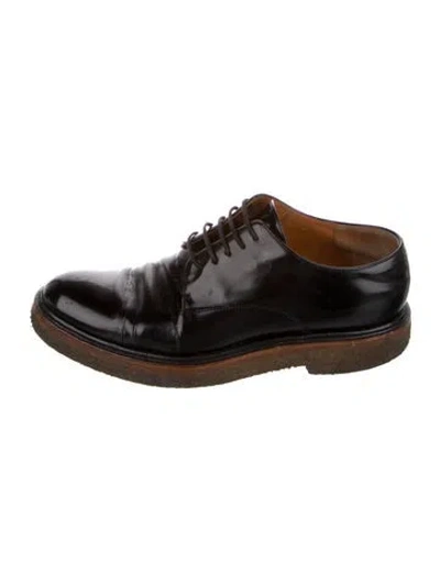 Pre-owned Dries Van Noten Patent Leather Oxfords In Black