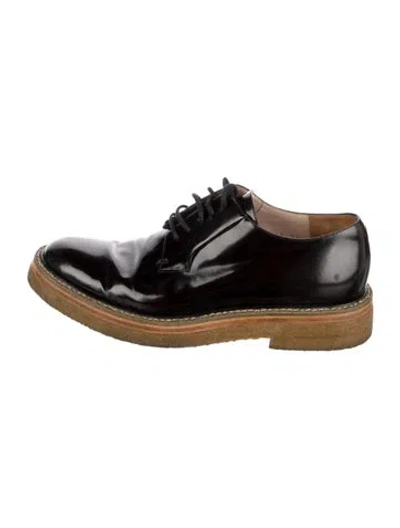 Pre-owned Dries Van Noten Patent Leather Oxfords In Black