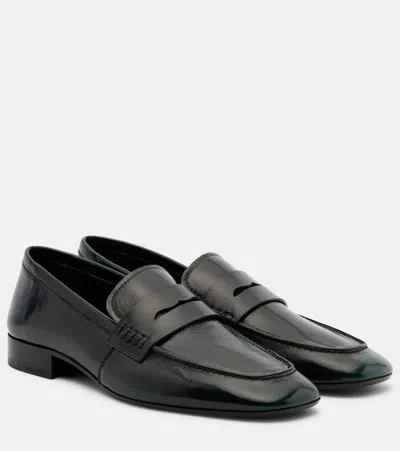 Dries Van Noten Patent Leather Penny Loafers In Black