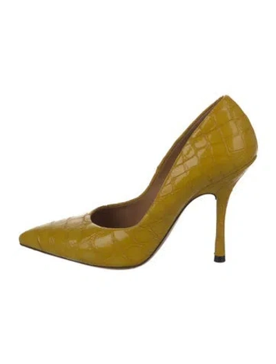 Pre-owned Dries Van Noten Patent Leather Pumps In Yellow