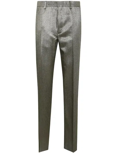 Dries Van Noten Patrino Suit Trousers In Silver