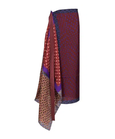 DRIES VAN NOTEN DRIES VAN NOTEN PATTERN DETAILED SCARF SKIRT