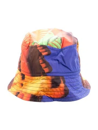 Pre-owned Dries Van Noten Pattern Print Bucket Hat In Orange