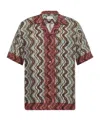 Dries Van Noten Geometric Patterned Carltone Chiffon Shirt In Gray