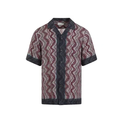 Dries Van Noten Pattern-printed Short-sleeved Shirt In Purple