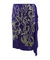 Dries Van Noten Sima Viscose Skirt With Sequins In Blue