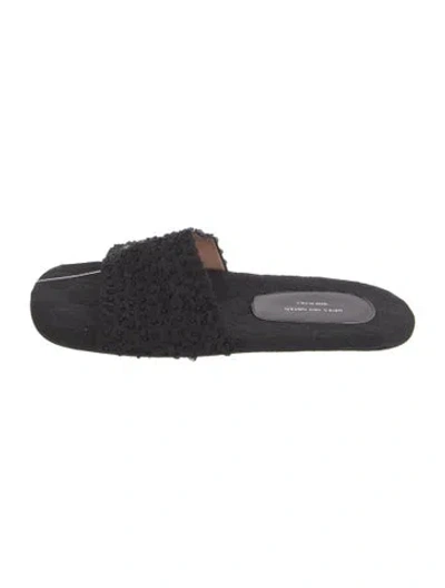Pre-owned Dries Van Noten Patterned Beaded Accents Slides In Black