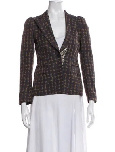 Pre-owned Dries Van Noten Patterned Blazer In Multi