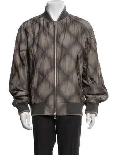 Pre-owned Dries Van Noten Patterned Bomber Jacket In Brown