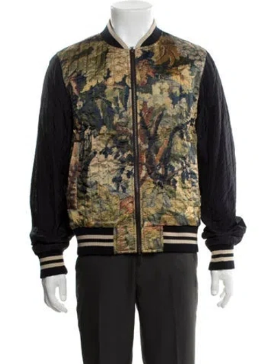 Pre-owned Dries Van Noten Patterned Bomber Jacket In Neutral