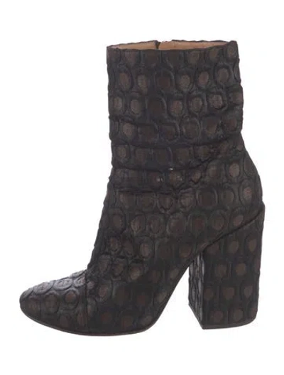 Pre-owned Dries Van Noten Patterned Boots In Black