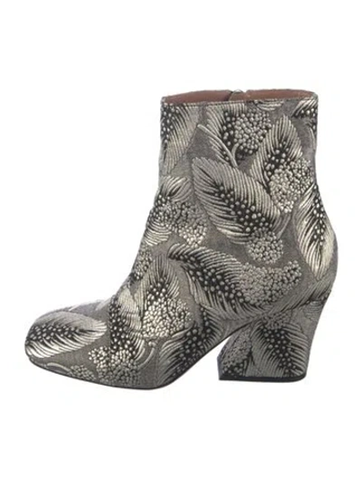 Pre-owned Dries Van Noten Patterned Boots In Grey/metallic