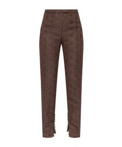 Dries Van Noten Patterned Casual Pants In Brown