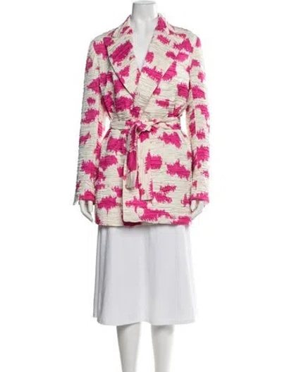 Pre-owned Dries Van Noten Patterned Coat In Pink