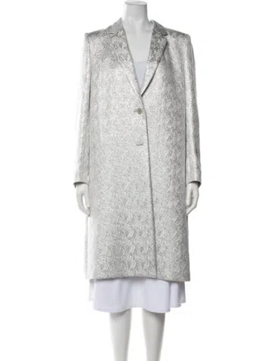 Pre-owned Dries Van Noten Patterned Coat In Silver