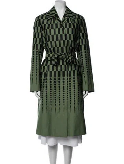 Pre-owned Dries Van Noten Patterned Coat W/ Tags In Green