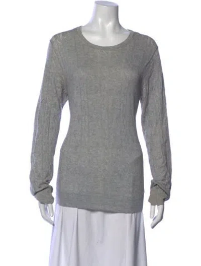 Pre-owned Dries Van Noten Patterned Crew Neck Sweater In Green