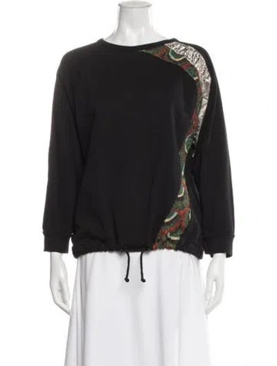 Pre-owned Dries Van Noten Patterned Crew Neck Sweatshirt In Gray