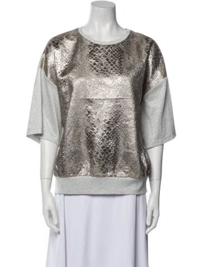 Pre-owned Dries Van Noten Patterned Crew Neck Sweatshirt In Multi