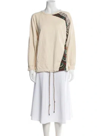 Pre-owned Dries Van Noten Patterned Crew Neck Sweatshirt In Neutral