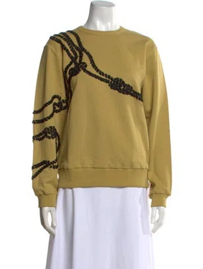 Pre-owned Dries Van Noten Patterned Crew Neck Sweatshirt W/ Tags In Gold
