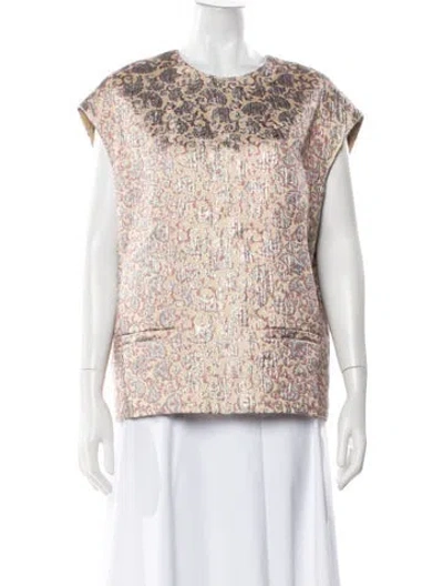 Pre-owned Dries Van Noten Patterned Crew Neck Top