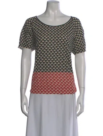 Pre-owned Dries Van Noten Patterned Crew Neck Top In Multi
