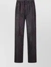 Dries Van Noten Patterned Elastic Waistband Relaxed Fit Trousers In Black
