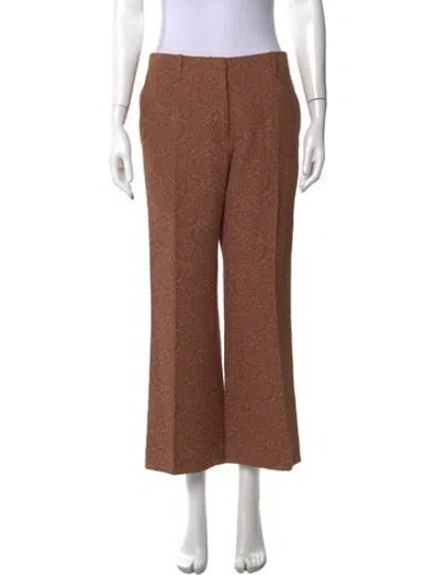 Pre-owned Dries Van Noten Patterned Flared Pants In Brown