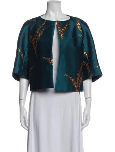 Pre-owned Dries Van Noten Patterned Jacket In Blue/gold