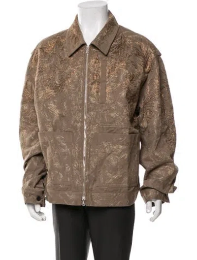 Pre-owned Dries Van Noten Patterned Jacket In Brown