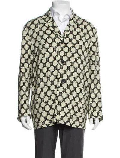 Pre-owned Dries Van Noten Patterned Jacket In Green