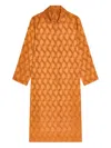 Dries Van Noten Patterned-jacquard Coat In Orange