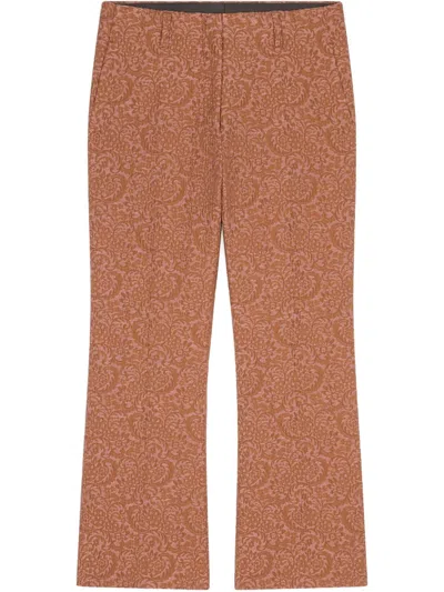 Dries Van Noten Patterned-jacquard Trousers In Neutrals