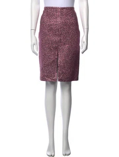 Pre-owned Dries Van Noten Patterned Knee-length Skirt In Red