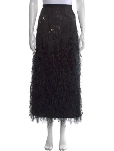 Pre-owned Dries Van Noten Patterned Long Skirt In Black
