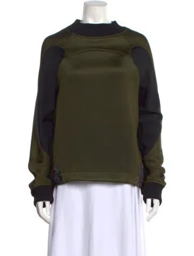 Pre-owned Dries Van Noten Patterned Long Sleeve Top In Green