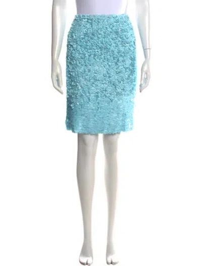 Pre-owned Dries Van Noten Patterned Midi Length Skirt In Blue