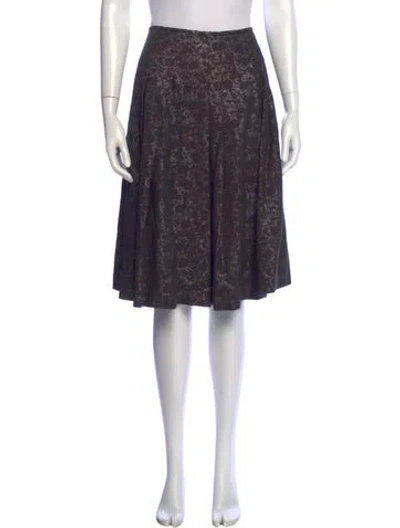 Pre-owned Dries Van Noten Patterned Midi Length Skirt In Purple