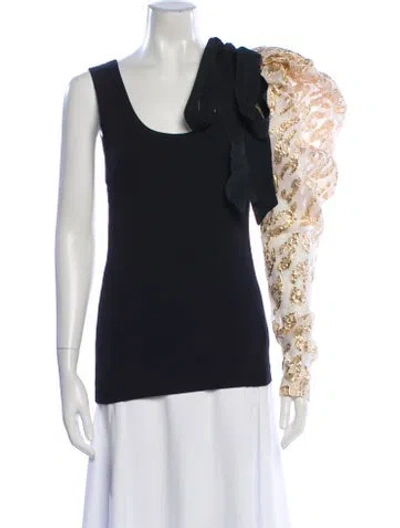 Pre-owned Dries Van Noten Patterned Scoop Neck Top