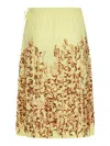Dries Van Noten Yellow Skirt In Silk With Sequins In Green