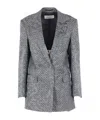 Dries Van Noten Patterned Single-breasted Jacket In Gray