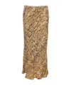 Dries Van Noten Sequined Snake-print Pencil Skirt In Beige