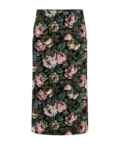 Dries Van Noten Patterned Skirt In Black