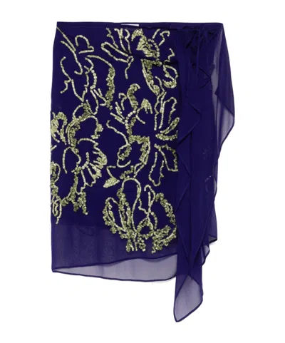 Dries Van Noten Patterned Skirt In Purple