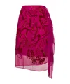 Dries Van Noten Women Fuchsia Georgette Embroidere Skirt In Pink